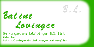 balint lovinger business card